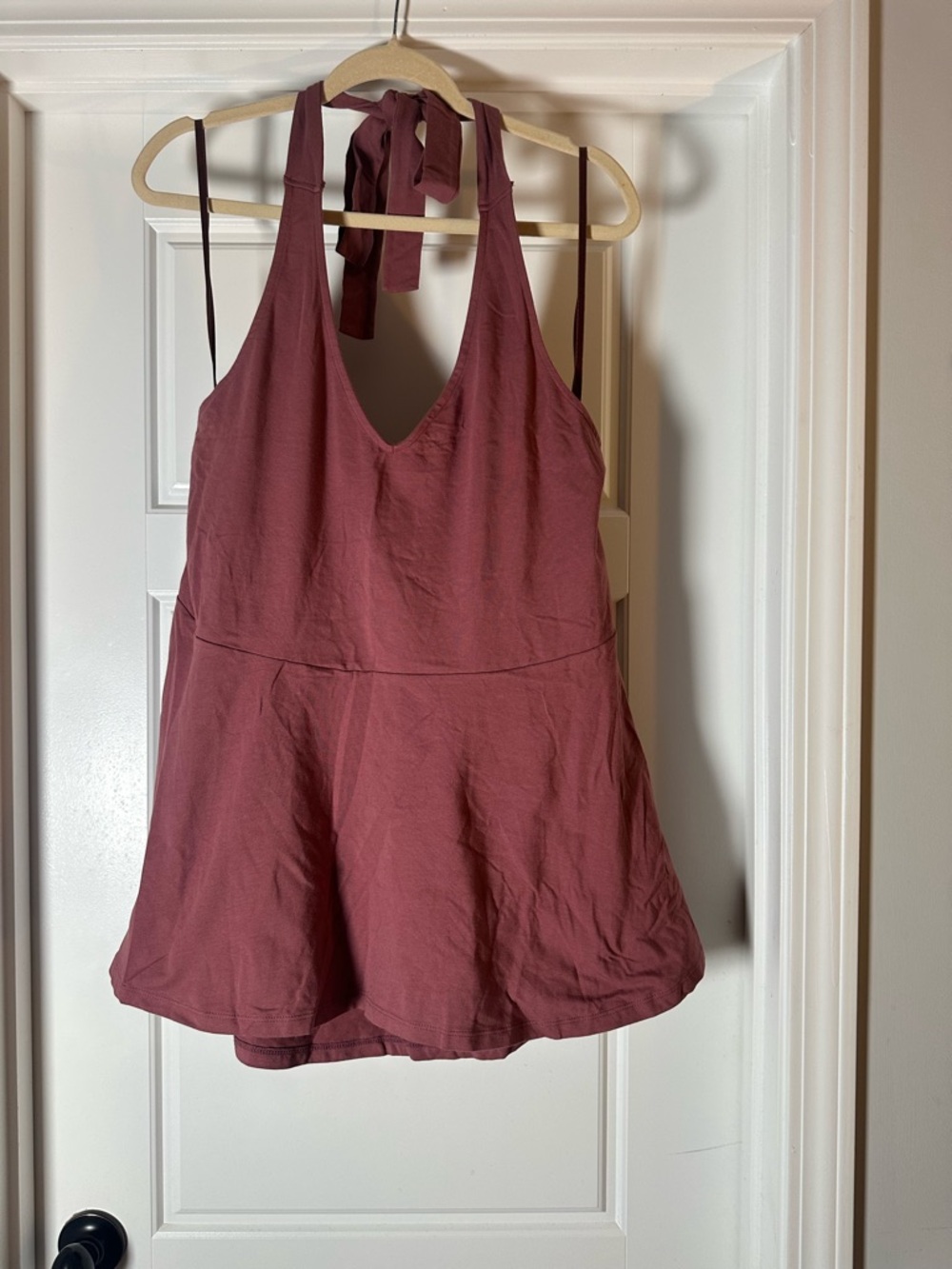 Sleek Mauve Tie-Back Halter Camisole